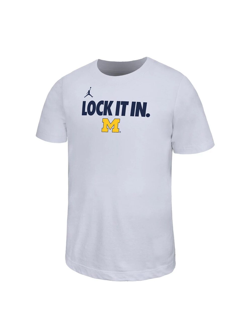 NWT New MICHIGAN WOLVERINES NIKE WHITE LOCK IT IN SHORT SLEEVE BENCH TEE - XL